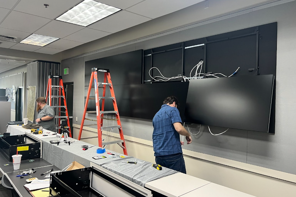 video conferencing wall setup